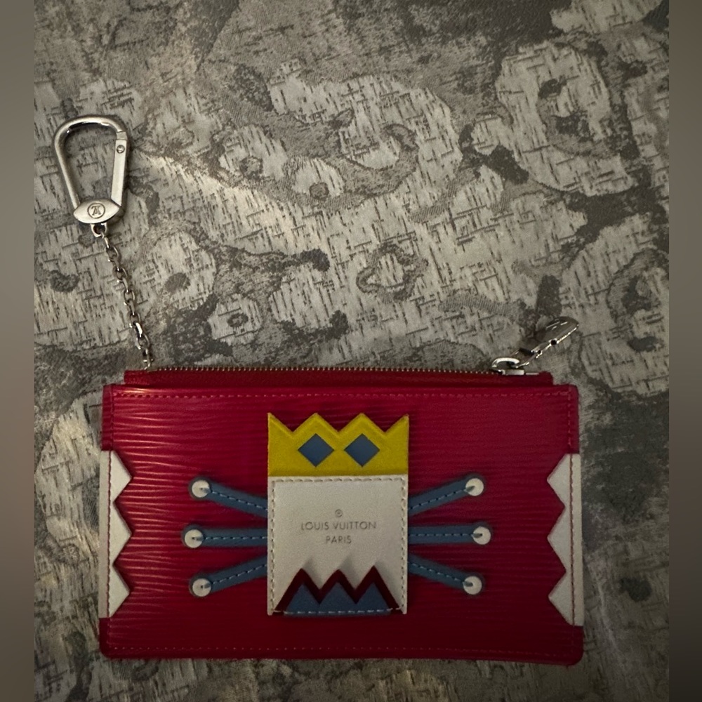 Authentic LOUIS VUITTON Epi Tribal mask Pochette Cles Coin Purse